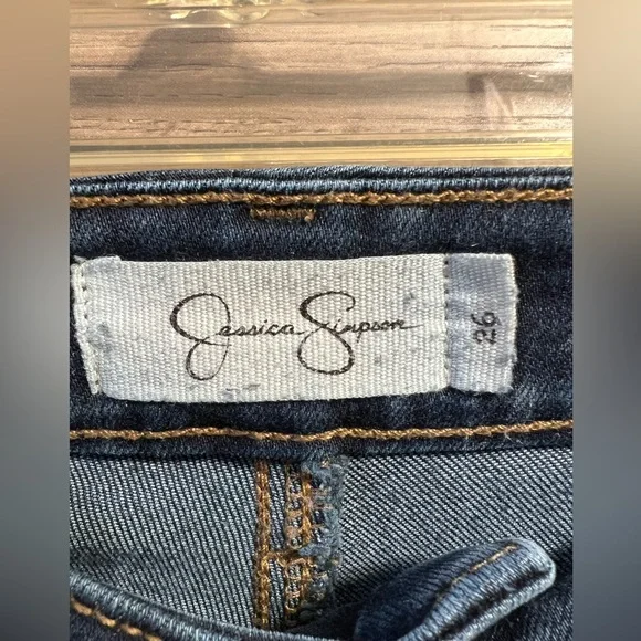 Jessica Simpson Women's High-Rise Skinny Jeans, Dark Blue Size 26 - Picture 3 of 5